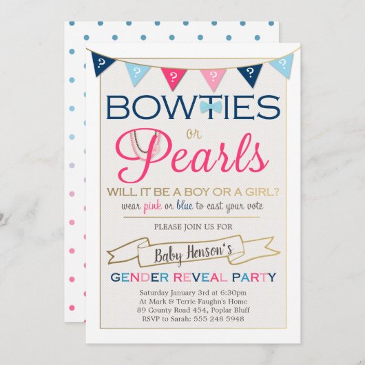 Party Einladung der Geschlechtsorgane oder Perlen (Vorne/Hinten)