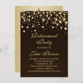 Party Einladung der Golden Confetti-Rente (Vorne/Hinten)