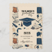 Party Einladung der Graduierungskappe (Vorne/Hinten)