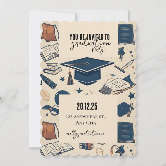 Party Einladung der Graduierungskappe (Vorderseite)