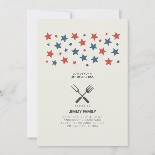 Party Einladung der GRILLEN des gesamten amerikani (Vorderseite)