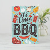 Party Einladung der GRILLEN im Hinterhof (Stehend Vorderseite)