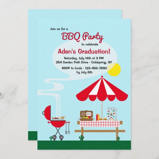 Party Einladung der GRILLEN im Hinterhof (Vorne/Hinten)