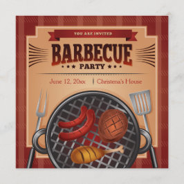 Party Einladung der Grillzeit GRILLEN