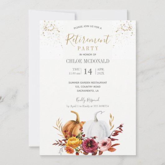 Party Einladung der Herbstruhestandsrückstellung (Vorderseite)