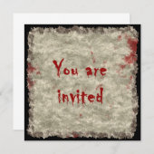 Party Einladung der Horror (Vorne/Hinten)