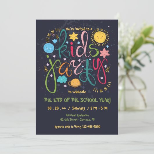 Party Einladung der Kinder (Stehend Vorderseite)