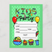 Party Einladung der Kinder (Vorderseite)