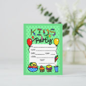 Party Einladung der Kinder (Stehend Vorderseite)