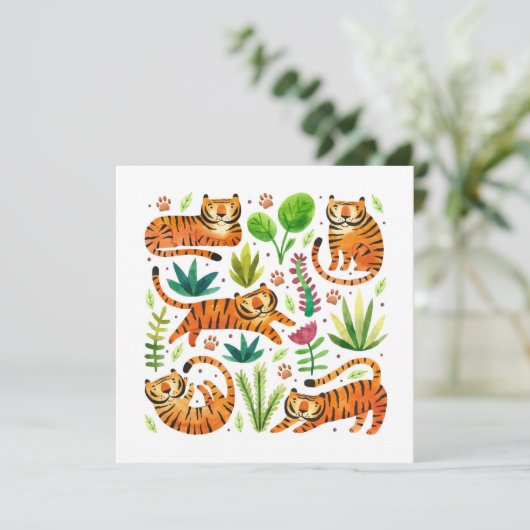 PARTY EINLADUNG DER KINDER: KINDERTIERE (Stehend Vorderseite)