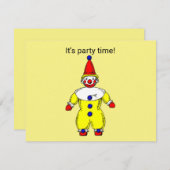 Party Einladung der Kinder mit Clown (Vorne/Hinten)