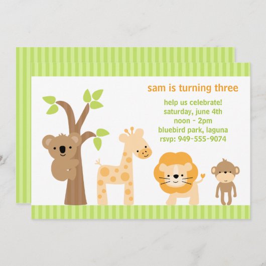 Party Einladung der Kindergeburtstag (Vorne/Hinten)