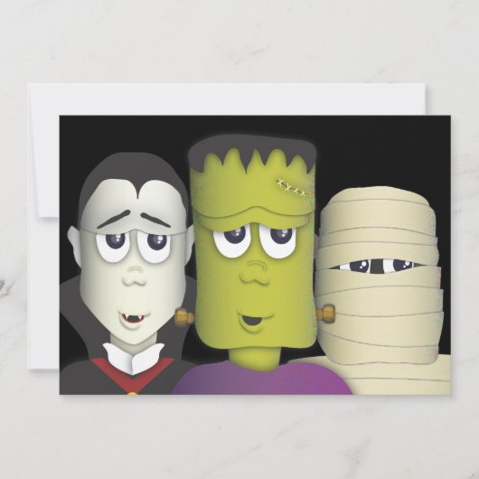 Party Einladung der kleinen Monster Halloween-Kost (Vorderseite)