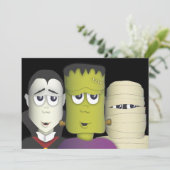 Party Einladung der kleinen Monster Halloween-Kost (Stehend Vorderseite)