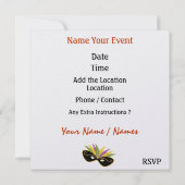 Party Einladung der Kostüme durch den SRF (Rückseite)