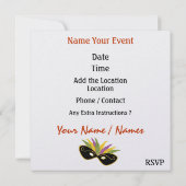 Party Einladung der Kostüme durch den SRF (Rückseite)