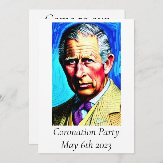 Party Einladung der Krönung (Vorne/Hinten)