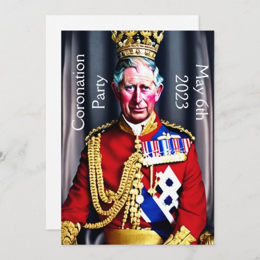 Party Einladung der Krönung (Vorne/Hinten)