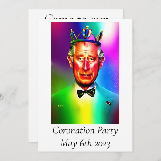 Party Einladung der Krönung (Vorne/Hinten)