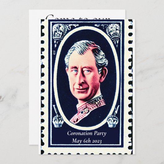 Party Einladung der Krönung (Vorne/Hinten)