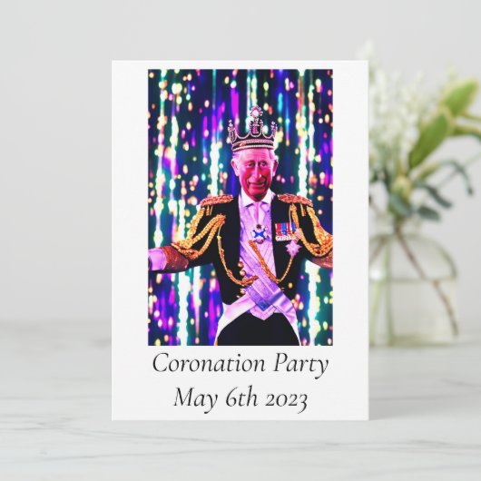 Party Einladung der Krönung (Stehend Vorderseite)