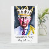 Party Einladung der Krönung (Stehend Vorderseite)