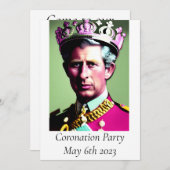 Party Einladung der Krönung (Vorne/Hinten)