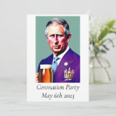Party Einladung der Krönung (Stehend Vorderseite)