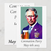 Party Einladung der Krönung (Vorne/Hinten)