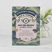 Party Einladung der Laserarmee, Camouflage Paintba (Stehend Vorderseite)