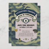 Party Einladung der Laserarmee, Camouflage Paintba (Vorne/Hinten)