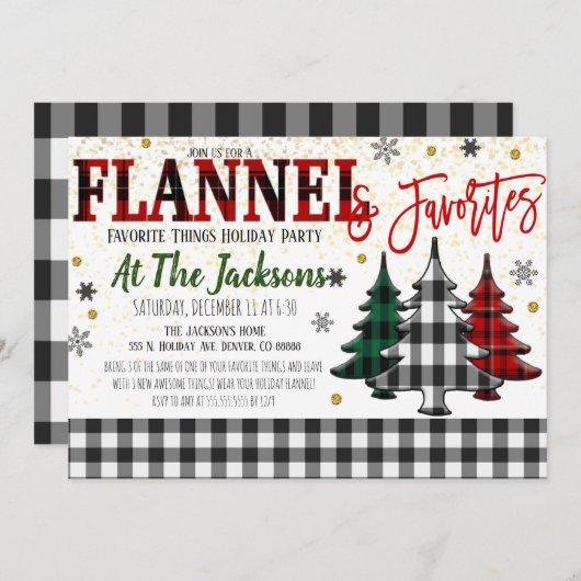 Party Einladung der Lieblingsthemen (Vorne/Hinten)