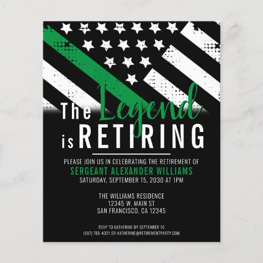 Party Einladung der militärischen Ruhestandsarmee (Vorderseite)