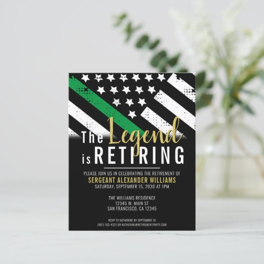 Party Einladung der militärischen Ruhestandsarmee (Stehend Vorderseite)