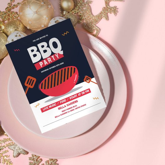 Party Einladung der modernen GRILLEN