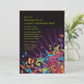 Party Einladung der Musikanweisungen (Stehend Vorderseite)