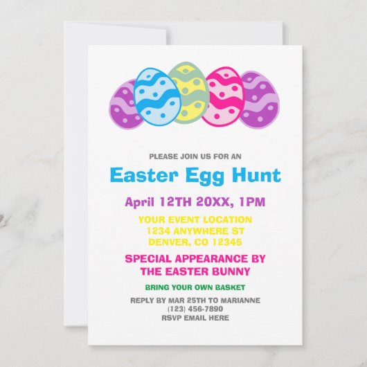 Party Einladung der Ostereier (Vorderseite)