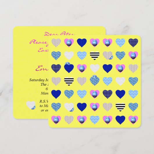 Party Einladung der Ostereier (Vorne/Hinten)