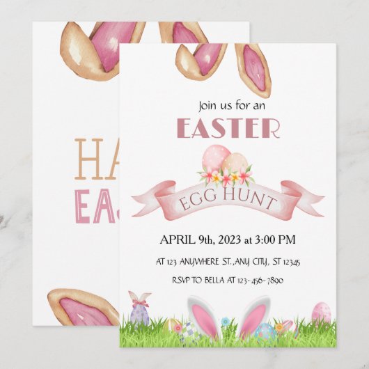 Party Einladung der Ostereier (Vorne/Hinten)