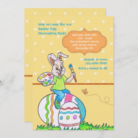 Party Einladung der Ostereier (Vorne/Hinten)