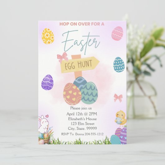 Party Einladung der Pastel Oaster Egg (Stehend Vorderseite)