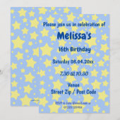 Party Einladung der personalisierten Sterne (Vorne/Hinten)