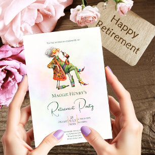 Party Einladung der Quirky-Lady-Rente
