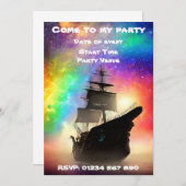 Party Einladung der Raumfahrt (Vorne/Hinten)