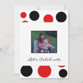 Party Einladung der roten und schwarzen Kreise (Rückseite)