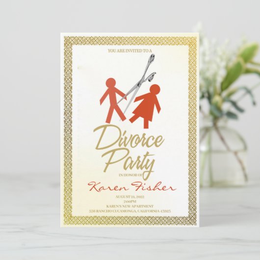 Party Einladung der Scheidung (Stehend Vorderseite)