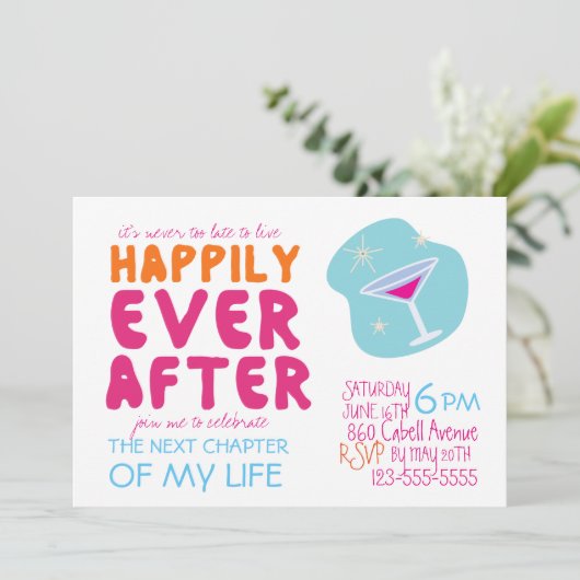 Party Einladung der Scheidung (Stehend Vorderseite)