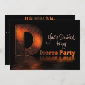 Party Einladung der Scheidung (Das große Wort) (Vorne/Hinten)