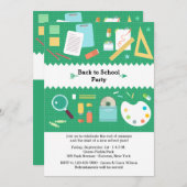 Party Einladung der Schulversorgung (Vorne/Hinten)