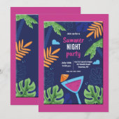Party Einladung der Sommernacht (Vorne/Hinten)